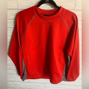 Oakley Red and Gray Men's athletic long sleeve top